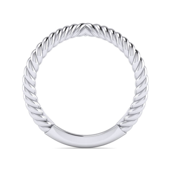14K White Gold Matching Wedding Band angle 2