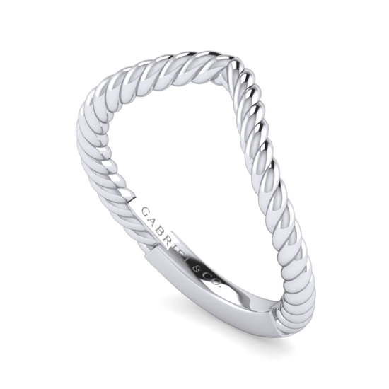 14K White Gold Matching Wedding Band angle 3