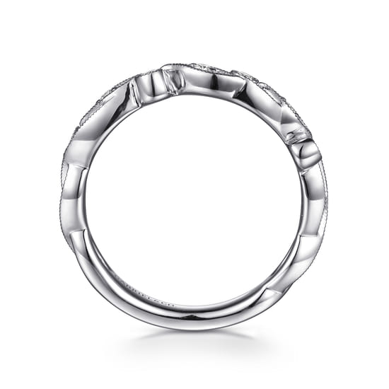14K White Gold Matching Wedding Band angle 2