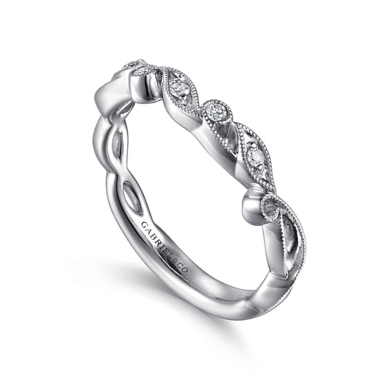 14K White Gold Matching Wedding Band angle 3