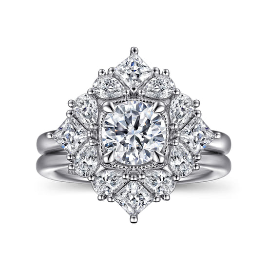 14K White Gold Matching Wedding Band angle 4