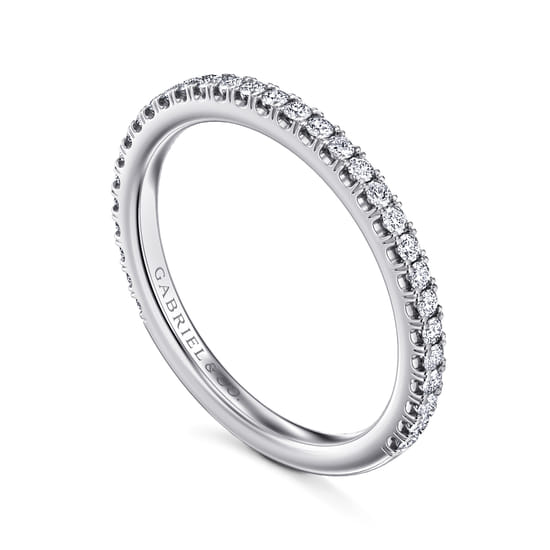 14K White Gold Matching Wedding Band angle 3
