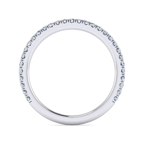 14K White Gold Matching Wedding Band angle 2