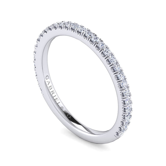14K White Gold Matching Wedding Band angle 3