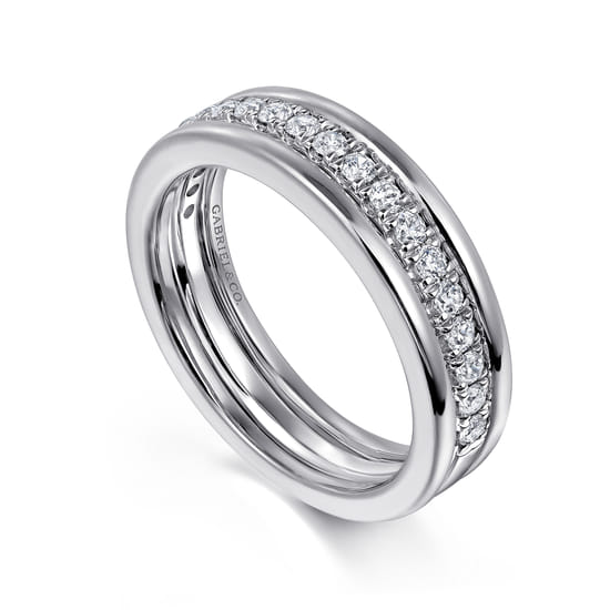 14K White Gold Matching Wedding Band angle 3