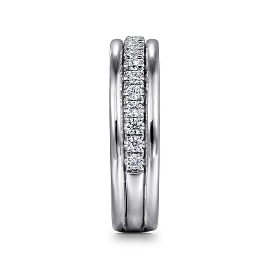 14K White Gold Matching Wedding Band angle 5