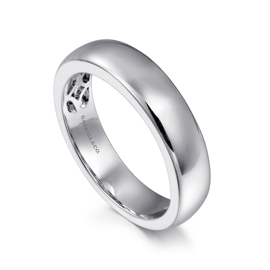 14K White Gold Matching Wedding Band angle 3