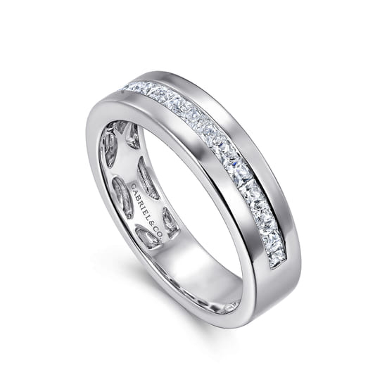 14K White Gold Matching Wedding Band angle 3