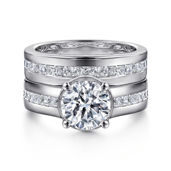 14K White Gold Matching Wedding Band angle 4