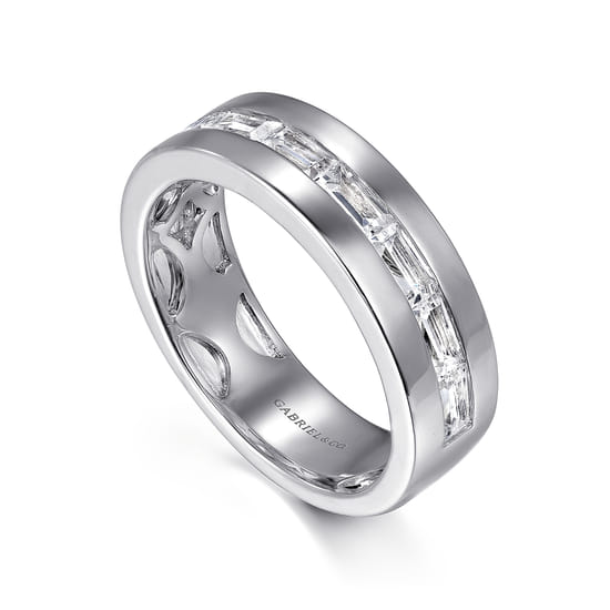 14K White Gold Matching Wedding Band angle 3