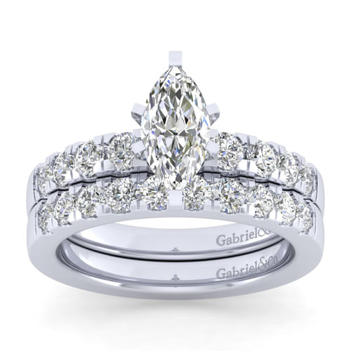 14K White Gold Matching Wedding Band