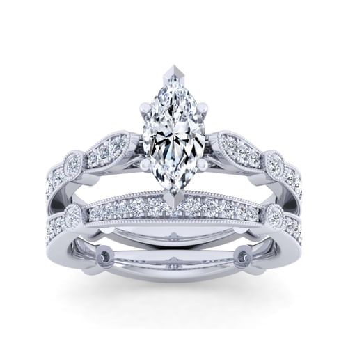 14K White Gold Matching Wedding Band
