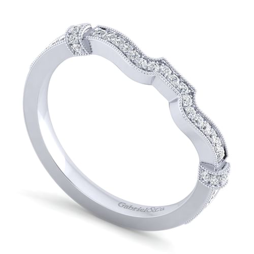 14K White Gold Matching Wedding Band