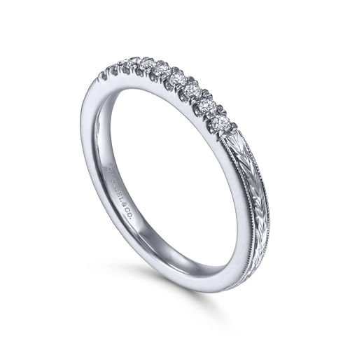 14K White Gold Matching Wedding Band