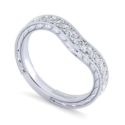 14K White Gold Matching Wedding Band