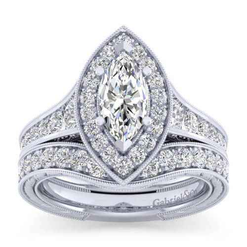 14K White Gold Matching Wedding Band