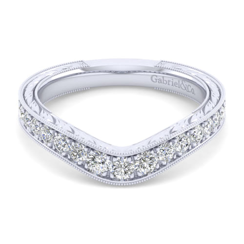 14K White Gold Matching Wedding Band