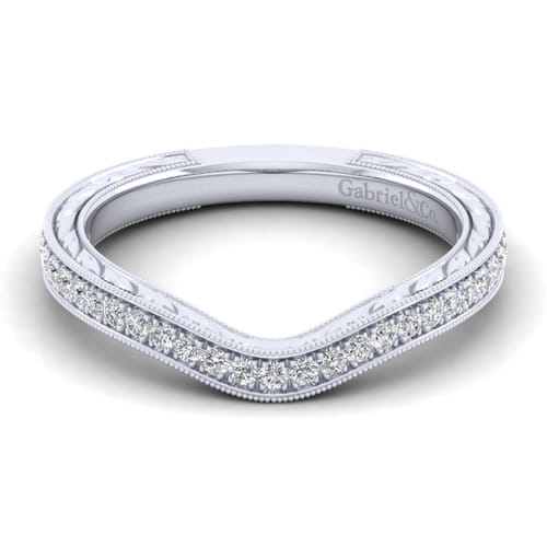14K White Gold Matching Wedding Band