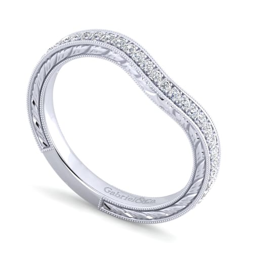 14K White Gold Matching Wedding Band