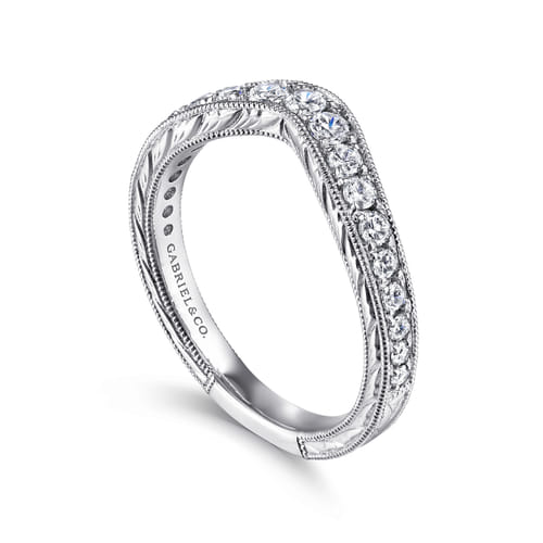 14K White Gold Matching Wedding Band