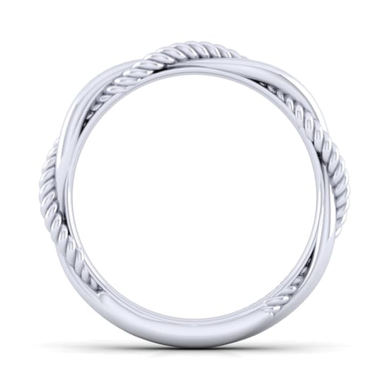 14K White Gold Matching Wedding Band angle 2