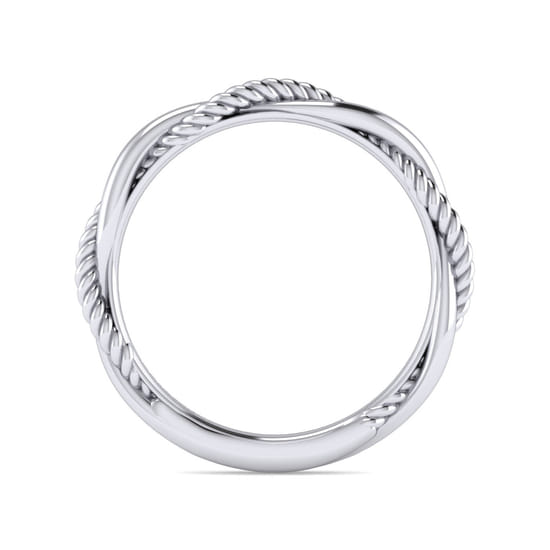 14K White Gold Matching Wedding Band angle 2