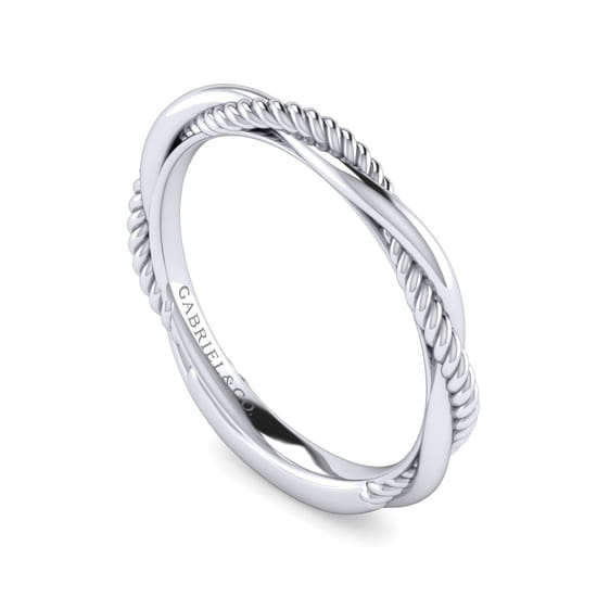 14K White Gold Matching Wedding Band angle 3