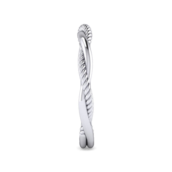 14K White Gold Matching Wedding Band angle 5
