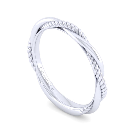 14K White Gold Matching Wedding Band angle 3