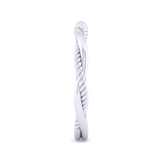 14K White Gold Matching Wedding Band angle 5
