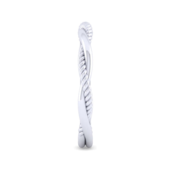 14K White Gold Matching Wedding Band angle 5