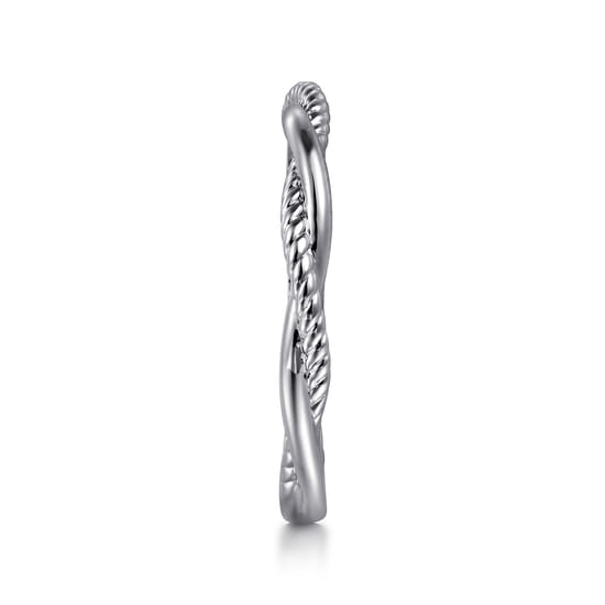 14K White Gold Matching Wedding Band angle 5