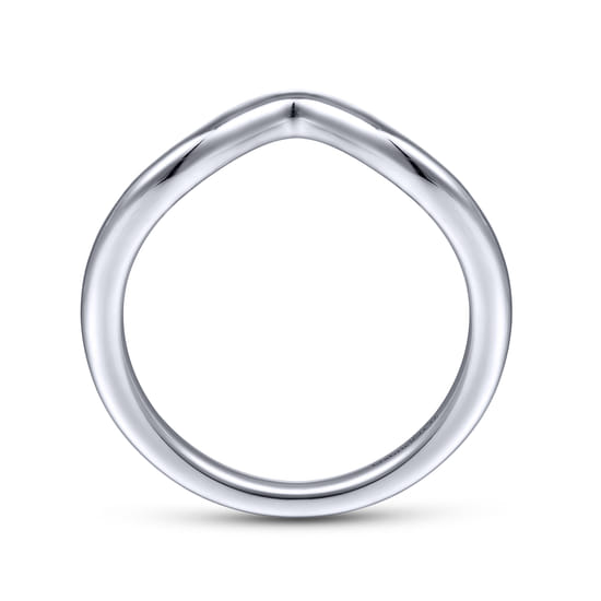 14K White Gold Matching Wedding Band angle 2