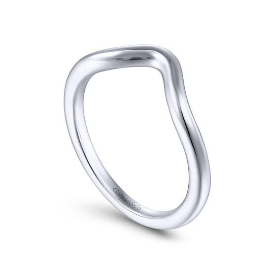 14K White Gold Matching Wedding Band angle 3