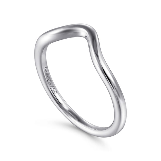 14K White Gold Matching Wedding Band angle 3
