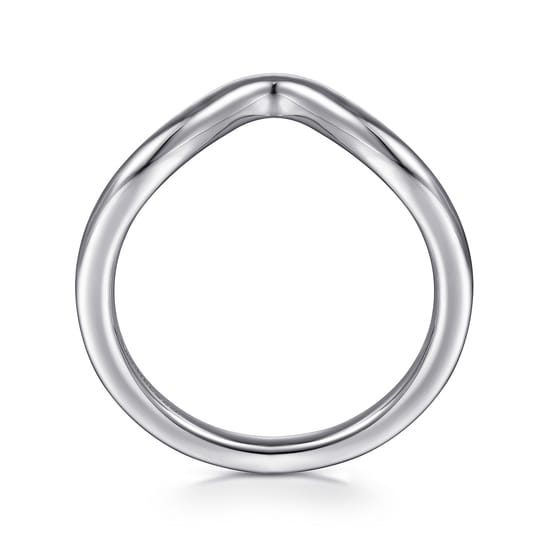14K White Gold Matching Wedding Band angle 2