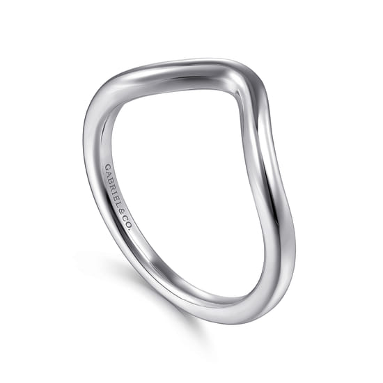 14K White Gold Matching Wedding Band angle 3
