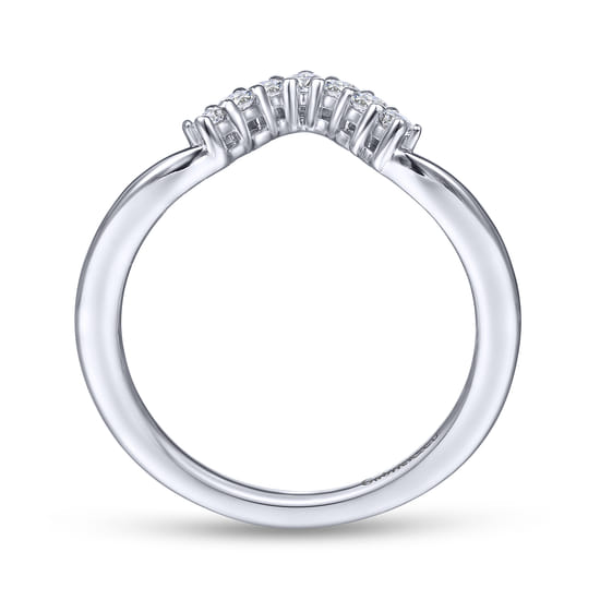 14K White Gold Matching Wedding Band angle 2