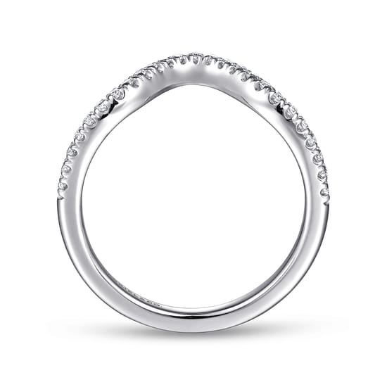 14K White Gold Matching Wedding Band angle 2
