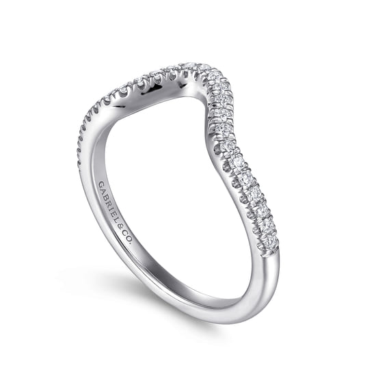 14K White Gold Matching Wedding Band angle 3