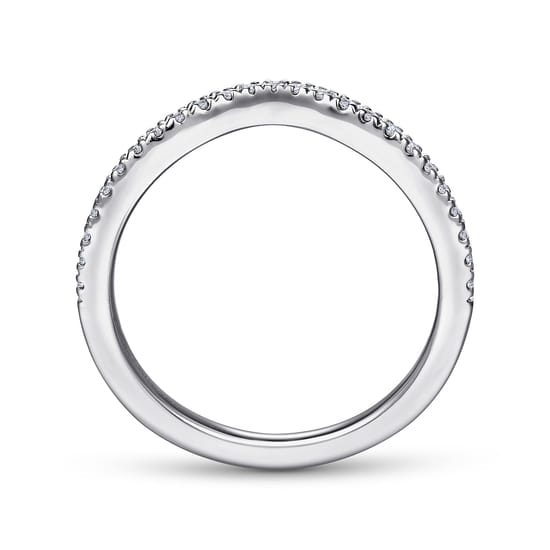 14K White Gold Matching Wedding Band angle 2