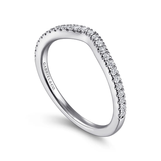 14K White Gold Matching Wedding Band angle 3