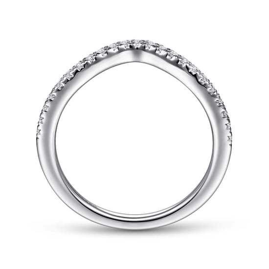 14K White Gold Matching Wedding Band angle 2