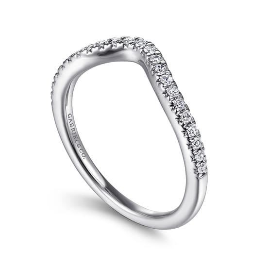14K White Gold Matching Wedding Band angle 3