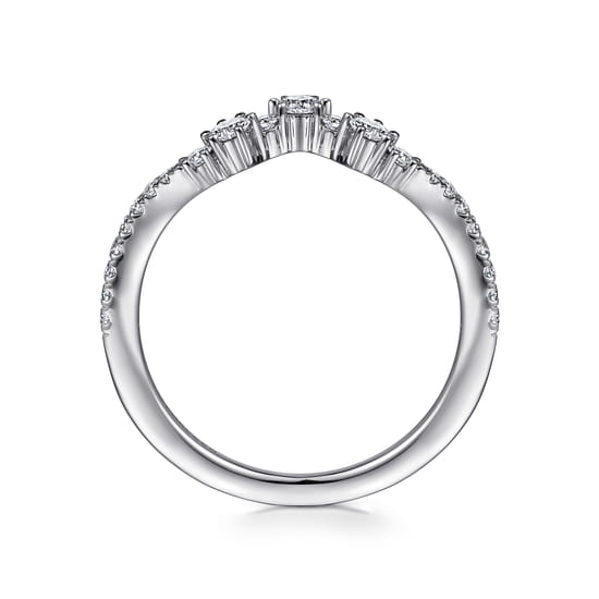 14K White Gold Matching Wedding Band angle 2