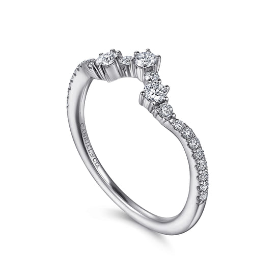 14K White Gold Matching Wedding Band angle 3
