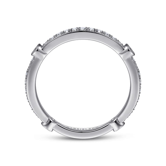 14K White Gold Matching Wedding Band angle 2