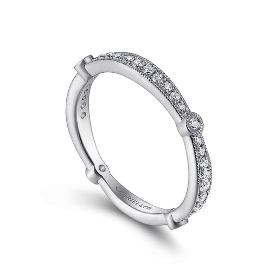 14K White Gold Matching Wedding Band angle 3