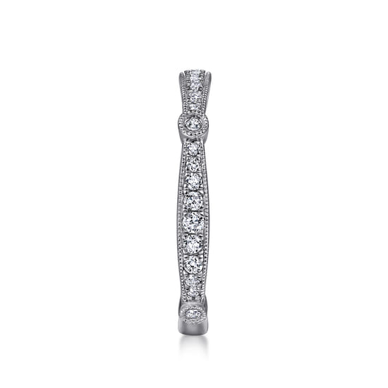 14K White Gold Matching Wedding Band angle 5