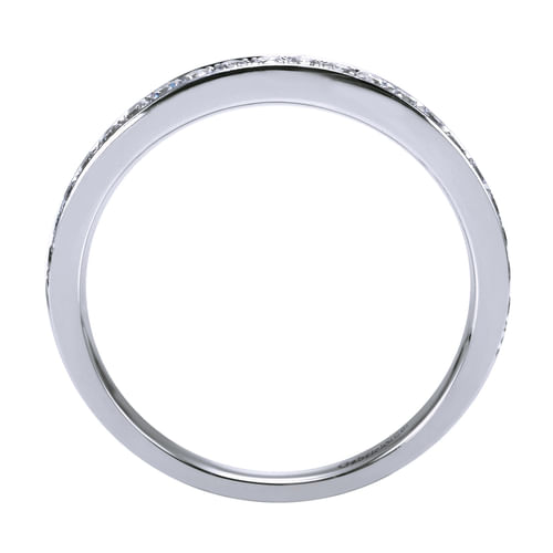 14K White Gold Micro Pavé Channel Set Diamond Wedding Band
